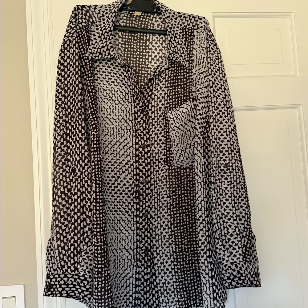 MICHAEL Michael Kors Brown and Cream Patterned Blouse